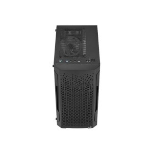 AeroCool Trinity Mini-G-BK-V2 - MT - micro ATX - Seitenteil mit Fenster (gehärtetes Glas) - keine Spannungsversorgung (ATX) - Schwarz - USB/Audio