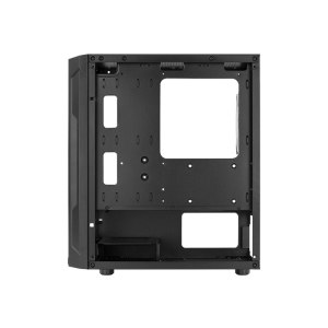 AeroCool Trinity Mini-G-BK-V2 - MT - micro ATX - Seitenteil mit Fenster (gehärtetes Glas) - keine Spannungsversorgung (ATX) - Schwarz - USB/Audio