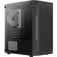 AeroCool Trinity Mini-G-BK-V2 - MT - micro ATX - Seitenteil mit Fenster (gehärtetes Glas) - keine Spannungsversorgung (ATX) - Schwarz - USB/Audio