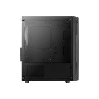 AeroCool Trinity Mini-G-BK-V2 - MT - micro ATX - Seitenteil mit Fenster (gehärtetes Glas) - keine Spannungsversorgung (ATX) - Schwarz - USB/Audio