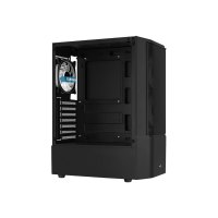 AeroCool Quantum Mesh - MDT - ATX - Seitenteil mit Fenster (gehärtetes Glas) - keine Spannungsversorgung (ATX) - Schwarz - USB/Audio