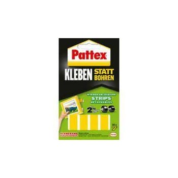 Henkel 9H PXMS1 - Bürokleinmaterial - 20x40 mm - Gelb - 10er - Kleben statt Bohren Klebestrips - 10 Strips - Infokarte