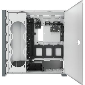 Corsair iCUE 5000X RGB - Midi Tower - PC - Plastic - Steel - Tempered glass - White - ATX,EATX,ITX - Gaming