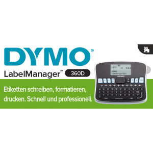 Dymo LabelMANAGER 360D - Beschriftungsgerät - s/w - Thermotransfer - Rolle (1,9 cm)