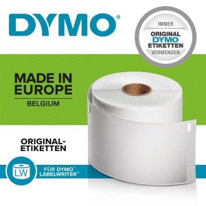 Dymo Polypropylen (PP) - stark klebend - Schwarz auf Weiß - 32 x 57 mm 800 Etikett(en) (1 Rolle(n)