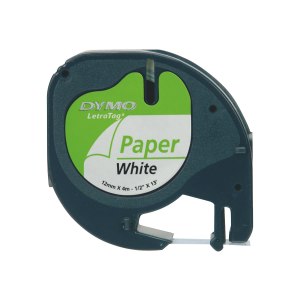 Dymo LetraTAG - Papier - Schwarz auf Weiß - Rolle...