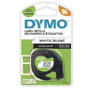 Dymo LetraTAG - Papier - Schwarz auf Weiß - Rolle...