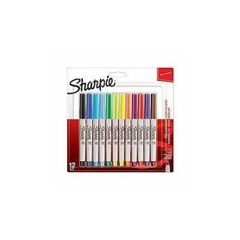 Sharpie 2065408 - Multicolour - Ultra Fine - 0.5 mm - Cardboard - Ceramic - Fabric - Foil - Leather - Metal - Paper - Plastic - Stone - Wood - 12 pc(s) - Blister