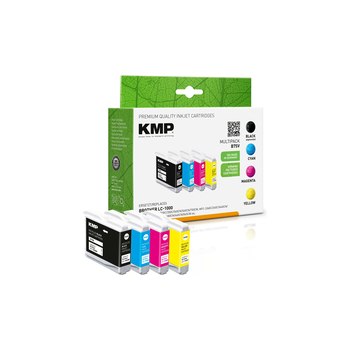 KMP MULTIPACK B75V - 4er-Pack - Schwarz, Gelb, Cyan, Magenta - kompatibel - Tintenpatrone (Alternative zu: Brother LC1000BK, Brother LC1000C, Brother LC1000m, Brother LC1000Y)