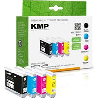 KMP MULTIPACK B75V - 4er-Pack - Schwarz, Gelb, Cyan, Magenta - kompatibel - Tintenpatrone (Alternative zu: Brother LC1000BK, Brother LC1000C, Brother LC1000m, Brother LC1000Y)