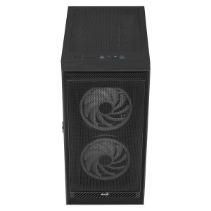 AeroCool Graphite-G-BK-v3 - MDT - ATX - Seitenteil mit Fenster (gehärtetes Glas) - keine Spannungsversorgung (ATX) - Schwarz - USB/Audio