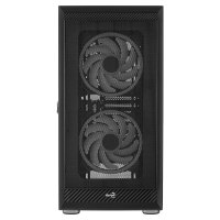 AeroCool Graphite-G-BK-v3 - MDT - ATX - Seitenteil mit Fenster (gehärtetes Glas) - keine Spannungsversorgung (ATX) - Schwarz - USB/Audio