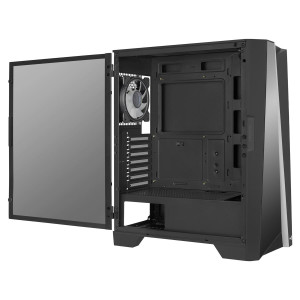 AeroCool Mirage-G-BK-v1 - MDT - ATX - Seitenteil mit Fenster (gehärtetes Glas) - keine Spannungsversorgung (ATX) - Schwarz - USB/Audio