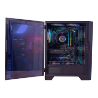 AeroCool Mirage-G-BK-v1 - MDT - ATX - Seitenteil mit Fenster (gehärtetes Glas) - keine Spannungsversorgung (ATX) - Schwarz - USB/Audio