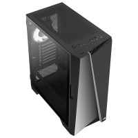 AeroCool Mirage-G-BK-v1 - MDT - ATX - Seitenteil mit Fenster (gehärtetes Glas) - keine Spannungsversorgung (ATX) - Schwarz - USB/Audio