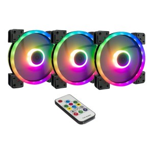 Inter-Tech Argus RGB-Fan Set RS-14 - Ventilatore - 14 cm...