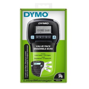 Dymo LabelManager 160 Starter-Set m. 3 D1-Baender 12mm Qwertz - Etiketten-/Labeldrucker