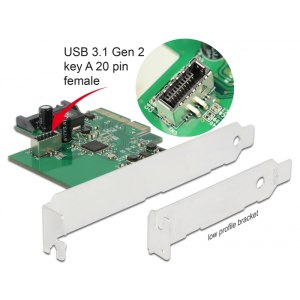 Delock PCI Express Card to 1 x internal USB 3.2 Gen 2 key A 20 pin female