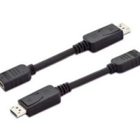 DIGITUS AK-340400-001-S - 0,15 m - DisplayPort - HDMI - Nichel - Nero - Maschio/Femmina