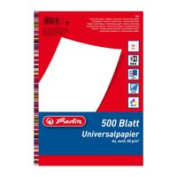 Herlitz 5033402. Empfohlene Nutzung: Universal, Papiergröße: A4 (210x297 mm), Blätter pro Packung: 500 Blätter