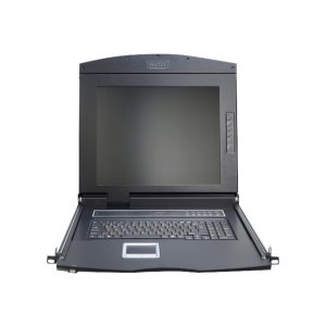 DIGITUS Modular console with 17" TFT (43,2cm), 8-port KVM & Touchpad, german keyboard