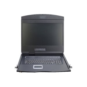 DIGITUS 19″ LCD KVM Konsole, 8-Port CAT 5, deutsche...