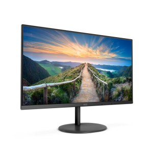 AOC Q24V4EA - LED-Monitor - 60.5 cm (24") (23.8" sichtbar) - 2560 x 1440 QHD @ 75 Hz - IPS - 250 cd/m² - 1000:1 - 4 ms - HDMI, DisplayPort - Lautsprecher - Schwarz