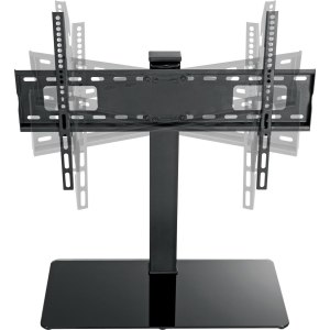 Schwaiger - Aufstellung - für LCD-TV / gekrümmter LCD-TV - Kunststoff, Temperglas, massiver Stahl - Schwarz - Bildschirmgröße: 94-177.8 cm (37"-70") - Bodenaufstellung