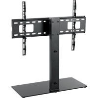 Schwaiger - Aufstellung - für LCD-TV / gekrümmter LCD-TV - Kunststoff, Temperglas, massiver Stahl - Schwarz - Bildschirmgröße: 94-177.8 cm (37"-70") - Bodenaufstellung