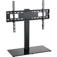 Schwaiger - Aufstellung - für LCD-TV / gekrümmter LCD-TV - Kunststoff, Temperglas, massiver Stahl - Schwarz - Bildschirmgröße: 94-177.8 cm (37"-70") - Bodenaufstellung