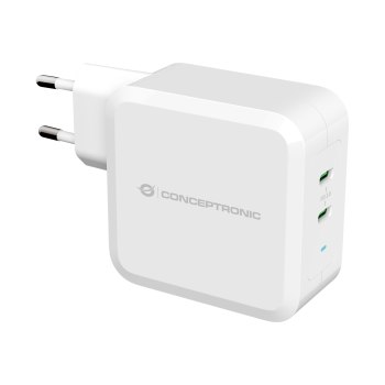 Conceptronic ALTHEA - Netzteil - 100 Watt - PD 3.0 - 2 Ausgabeanschlussstellen (2 x USB-C) - weiß