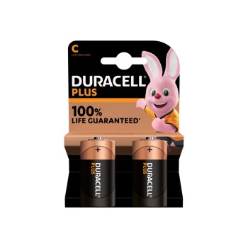 Duracell Plus - Batterie 2 x C - Alkalisch - Schwarz
