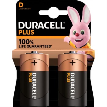 Duracell Plus 100 D. Akku-/Batterietyp: Einwegbatterie, Batteriegröße(n): D, Akku-/Batterietechnologie: Alkali. Verpackungsart: Box