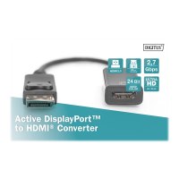 DIGITUS DisplayPort Adapterkabel DP - HDMI Typ A St/Bu 0.2m w/lock 2.0 akt. CE gold - Displayport