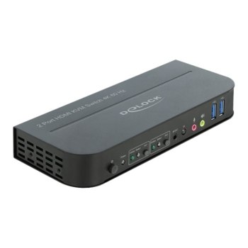 DeLOCK HDMI KVM Switch 4K 60 Hz with USB 3.0 and Audio - KVM-/Audio-/USB-Switch - 2 x KVM/Audio/USB - 1 lokaler Benutzer - Desktop