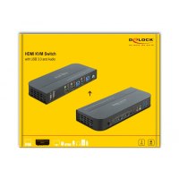 DeLOCK HDMI KVM Switch 4K 60 Hz with USB 3.0 and Audio - KVM-/Audio-/USB-Switch - 2 x KVM/Audio/USB - 1 lokaler Benutzer - Desktop