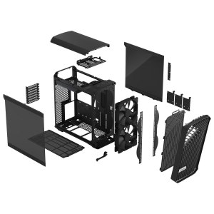 Fractal Design Torrent Compact - Tower - Erweitertes ATX - keine Spannungsversorgung (ATX) - black TG dark tint - USB/Audio