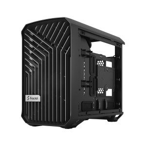 Fractal Design Torrent Nano - Tower - Mini-DTX - Seitenteil mit Fenster (gehärtetes Glas) - keine Spannungsversorgung (ATX) - Schwarz getönt - USB/Audio