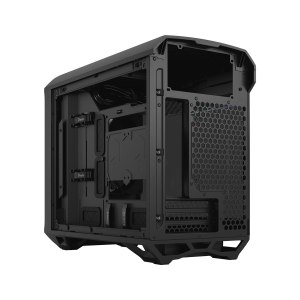 Fractal Design Torrent Nano - Tower - Mini-DTX - Seitenteil mit Fenster (gehärtetes Glas) - keine Spannungsversorgung (ATX) - Schwarz getönt - USB/Audio