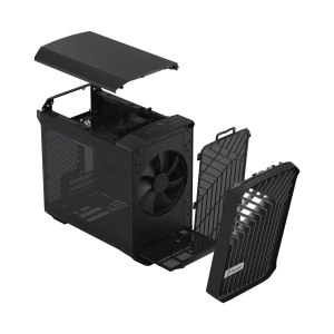 Fractal Design Torrent Nano - Tower - Mini-DTX - Seitenteil mit Fenster (gehärtetes Glas) - keine Spannungsversorgung (ATX) - Schwarz getönt - USB/Audio