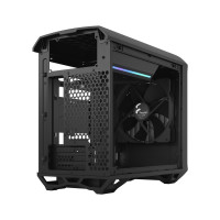 Fractal Design Torrent Nano - Tower - Mini-DTX - Seitenteil mit Fenster (gehärtetes Glas) - keine Spannungsversorgung (ATX) - Schwarz getönt - USB/Audio