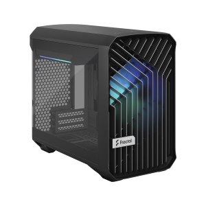 Fractal Design Torrent Nano RGB - Tower - Mini-DTX - Seitenteil mit Fenster (gehärtetes Glas) - keine Spannungsversorgung (ATX) - tinted light black - USB/Audio