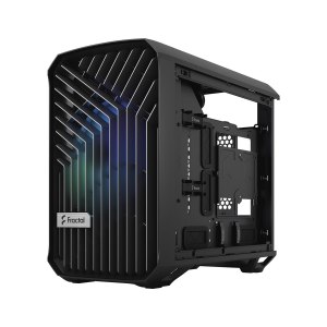 Fractal Design Torrent Nano RGB - Tower - Mini-DTX - Seitenteil mit Fenster (gehärtetes Glas) - keine Spannungsversorgung (ATX) - tinted light black - USB/Audio