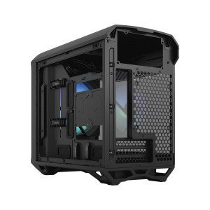 Fractal Design Torrent Nano RGB - Tower - Mini-DTX - Seitenteil mit Fenster (gehärtetes Glas) - keine Spannungsversorgung (ATX) - tinted light black - USB/Audio