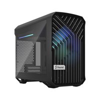 Fractal Design Torrent Nano RGB - Tower - Mini-DTX - Seitenteil mit Fenster (gehärtetes Glas) - keine Spannungsversorgung (ATX) - tinted light black - USB/Audio