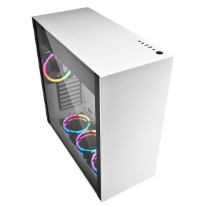 Sharkoon Pure Steel RGB - Midi ATX Tower - PC - Acciaio - Vetro temperato - Bianco - ATX,CEB,EATX,EEB,Micro ATX,Mini-ITX - Multi