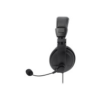 Manhattan Stereo Over-Ear Headset (USB), Microphone Boom (padded), Retail Box Packaging, Adjustable Headband, Ear Cushions, 1x USB-A for both sound and mic use, cable 1.5m, Three Year Warranty - Headset - ohrumschließend - kabelgebunden - USB-A - Schwarz