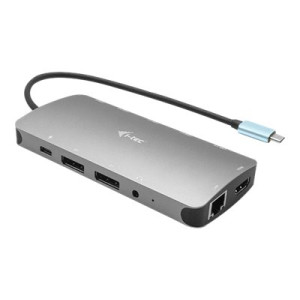 i-tec Metal USB-C Nano 3x Display Docking Station + Power Delivery 100 W - Cablato - USB 3.2 Gen 1 (3.1 Gen 1) Type-C - 100 W - 3,5 mm - 10,100,1000 Mbit/s - Argento