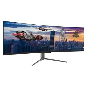 LC Power - QLED-Monitor - gebogen - 124.46 cm (49") - 5120 x 1440 Dual Quad HD @ 120 Hz - VA - 400 cd/m² - 3000:1 - 6 ms - 2xHDMI, 2xDisplayPort - Anthracite Black