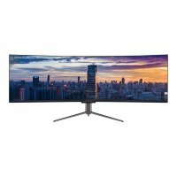 LC Power - QLED-Monitor - gebogen - 124.46 cm (49") - 5120 x 1440 Dual Quad HD @ 120 Hz - VA - 400 cd/m² - 3000:1 - 6 ms - 2xHDMI, 2xDisplayPort - Anthracite Black